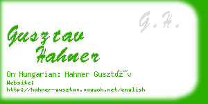 gusztav hahner business card